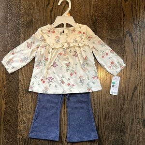 Carter’s baby girl top and pants-12M NWT